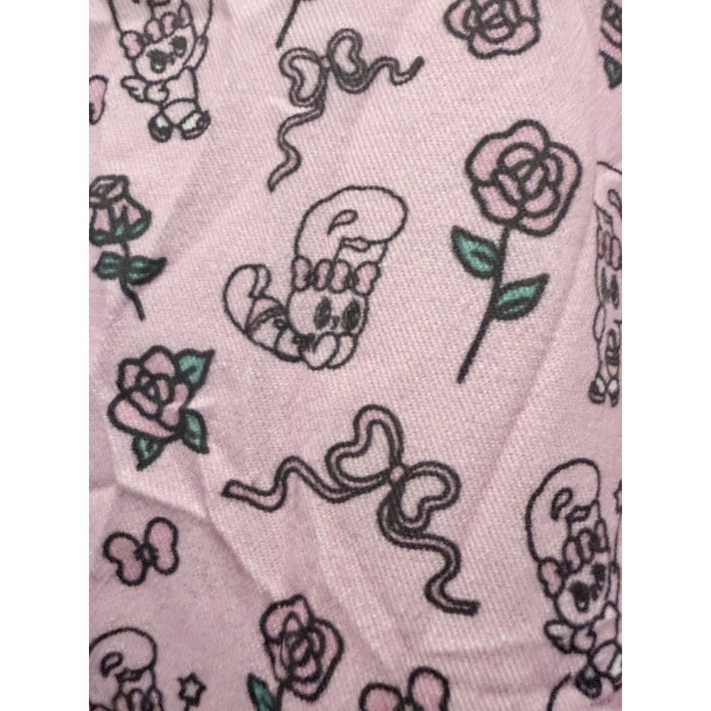Lazy Oaf Curve Dress Size 18 Pink Cartoon Print Ruffle Sleeve Mini Dress NWT - Picture 11 of 16